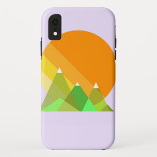 Funda Para iPhone XR Vector de Sol y Montañas