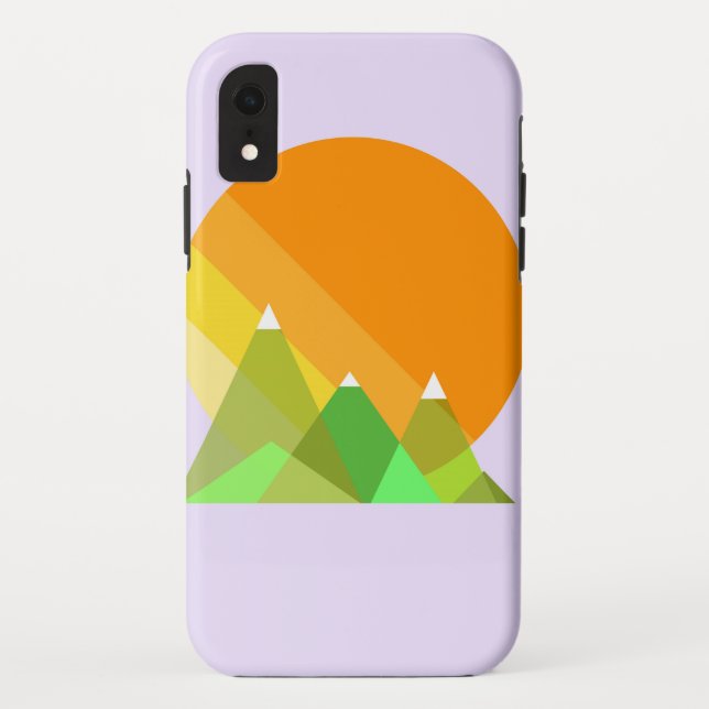 Funda De Case-Mate Para iPhone Vector de Sol y Montañas (Reverso)