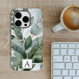 Funda Para iPhone 14 Pro De Case-Mate Vegetación rústica de color de agua monogramada