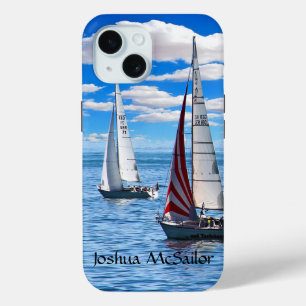 Funda Para iPhone 15 Vela - Dos veleros en el agua Personalizan