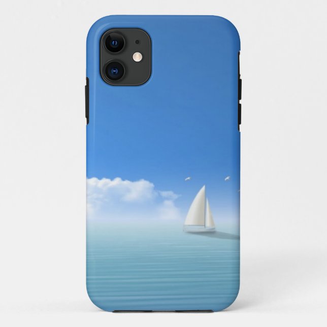 Funda De Case-Mate Para iPhone velero en el horizonte (Reverso)