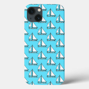 Funda Para iPhone 13 Veleros en modelo azul del mar