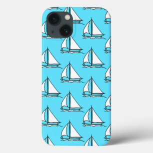 Funda Para iPhone 13 Veleros en modelo azul del mar