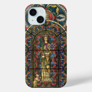 Funda Para iPhone 15 Ventana de Vidrio Pintado de Iglesia, Arquitectura