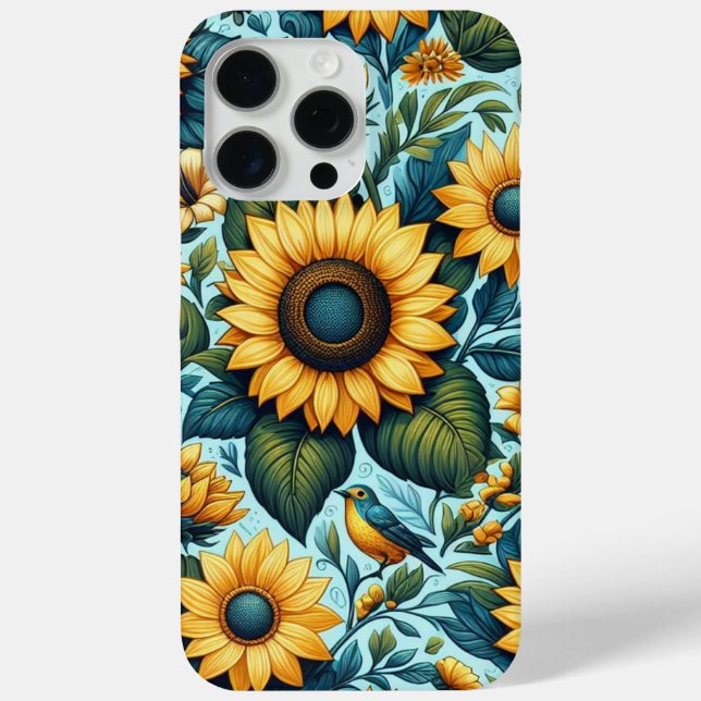 Funda De Case-Mate Para iPhone Verano/girasol/ave (Reverso )