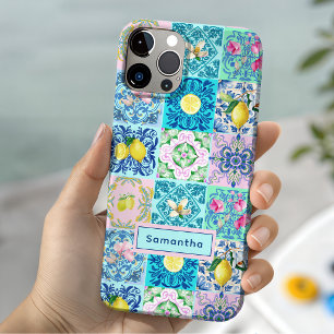 Funda Para iPhone 15 Verano Siciliano Turquesa Azulejo Amalfi