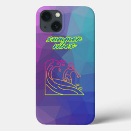 Funda Para iPhone 13 Verano vibes niño surfeando.