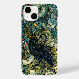 FUNDA PARA iPhone 14 DE Case-Mate VERDAD, ANIMALES FORESTALES, RAVEN EN FLORAL VERDE