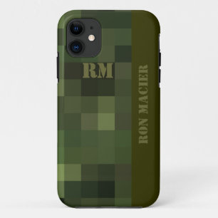 Funda Para iPhone 11 verde a cuadros camuflado