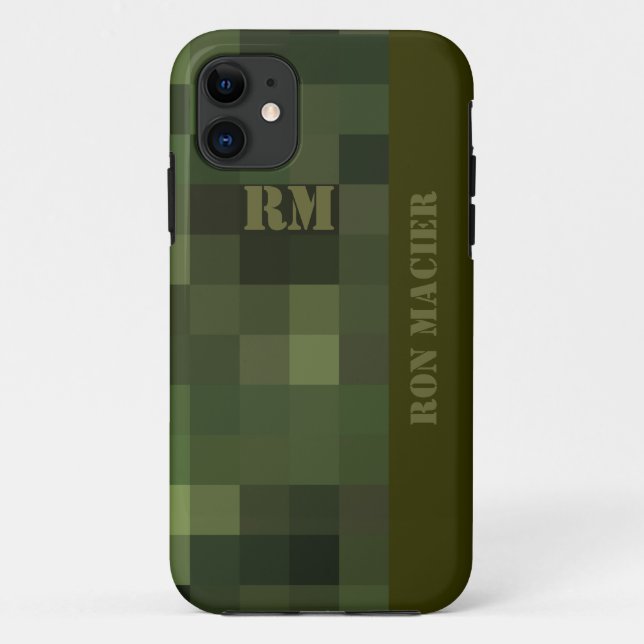 Funda De Case-Mate Para iPhone verde a cuadros camuflado (Reverso)