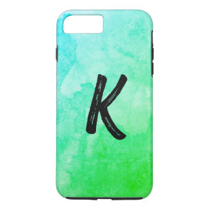 Funda Para iPhone 8 Plus/7 Plus Verde azul / Color del agua / Monograma