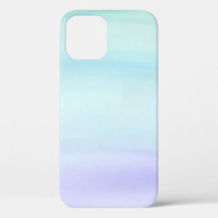 Funda Para iPhone 12 Verde azulado a color de agua morado Zazzle_Grow