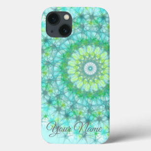 Funda Para iPhone 13 Verde azulado, azul, verde y personalizado copo de