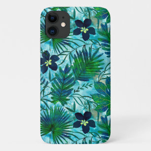 Funda Para iPhone 11 Verde azulado del Jardín Tropical de Nalani Hawaii