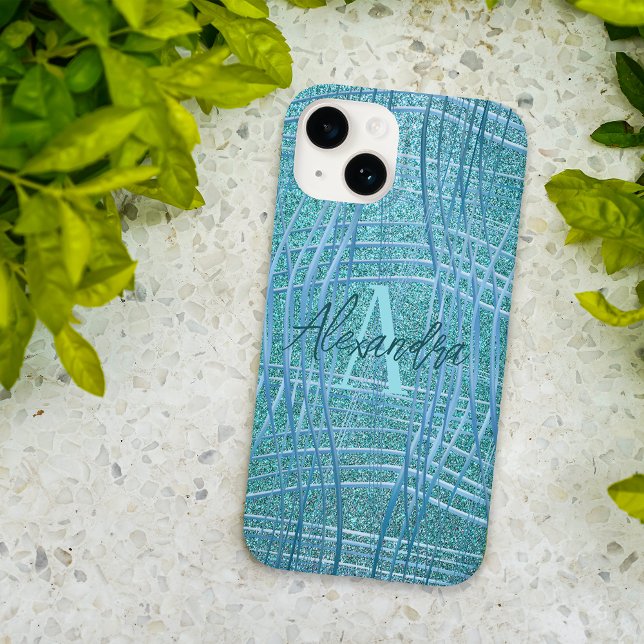 Funda De Case-Mate Para iPhone Verde azulado Turquesa Metálico Purpurina Glamour  (Subido por el creador)