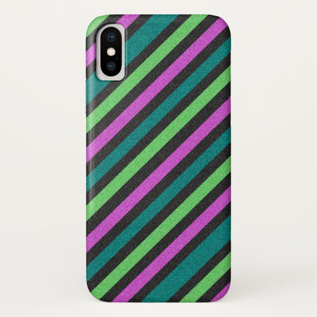 Funda De Case-Mate Para iPhone Verde azulado, verde animo, Purpurina rosado calie (Reverso)