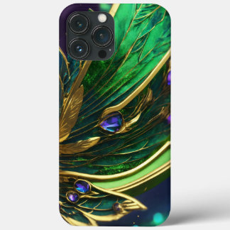 Funda Para iPhone 13 Pro Max verde con dorado