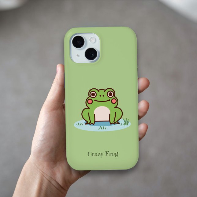 Funda De Case-Mate Para iPhone Verde de rana cuta (Cute Frog Case)