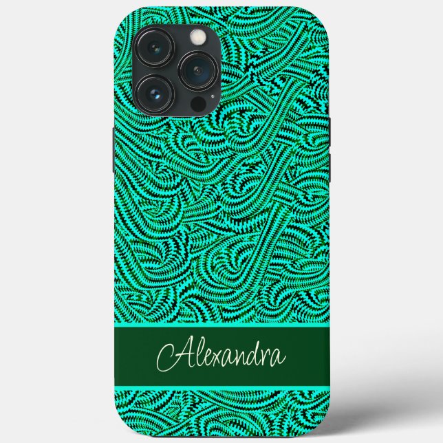 Funda De Case-Mate Para iPhone Verde estampado (Reverso )