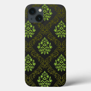 Funda Para iPhone 13 Verde floral del papel pintado