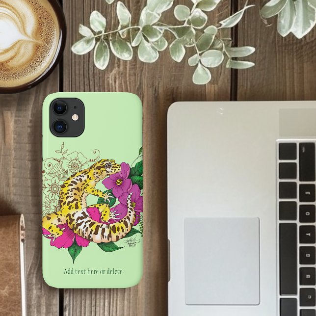 Funda De Case-Mate Para iPhone Verde Gecko Amarillo Leopardo (Subido por el creador)