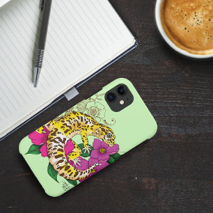 Funda Para iPhone 11 Verde Gecko Amarillo Leopardo