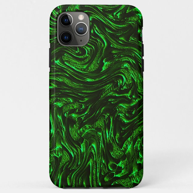 Funda De Case-Mate Para iPhone Verde metálico de grano texturado (Reverso)