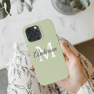 Funda Para iPhone 13 Pro Verde moderno   Personal Inicial