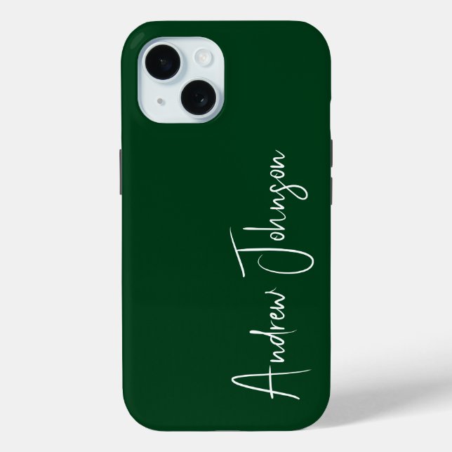 Funda De Case-Mate Para iPhone Verde monogramado (Reverso )