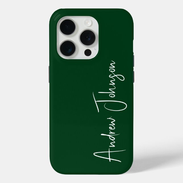 Funda De Case-Mate Para iPhone Verde monogramado (Reverso )