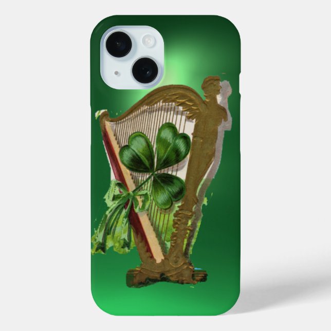 Funda De Case-Mate Para iPhone VERDE SHAMROCK HARP verde (Reverso )
