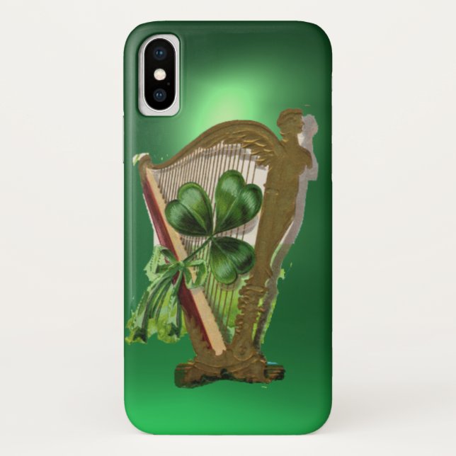 Funda De Case-Mate Para iPhone VERDE SHAMROCK HARP verde (Reverso)