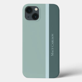 Funda Para iPhone 13 Verde Verde azulado a rayas moderno y azul bebé