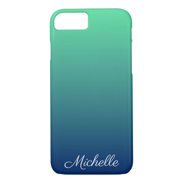 Funda De Case-Mate Para iPhone Verde y azul personalizados sombríos (Reverso)