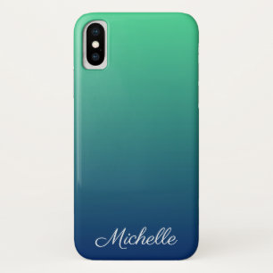 Funda Para iPhone X Verde y azul personalizados sombríos