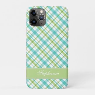 Funda Para iPhone 11 Pro Verde y modelo de la tela escocesa de la