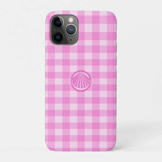 Funda De Case-Mate Para iPhone Verificadores rosados con concha marina- (Reverso)