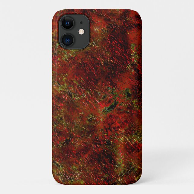 Funda De Case-Mate Para iPhone Vermelho foresfolado sobre o cinza áspero (Reverso)