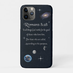 Funda Para iPhone 11 Pro versículo bíblico cristiano Romanos 8:28