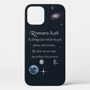 Funda Para iPhone 12 Pro versículo bíblico cristiano Romanos 8:28
