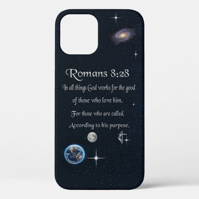 Funda De Case-Mate Para iPhone versículo bíblico cristiano Romanos 8:28 (Reverso )