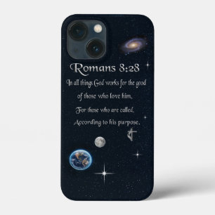 Funda Para iPhone 13 Mini versículo bíblico cristiano Romanos 8:28