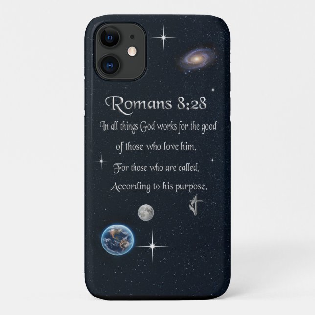 Funda De Case-Mate Para iPhone versículo bíblico cristiano Romanos 8:28 (Reverso)