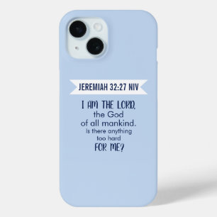 Funda Para iPhone 15 Versículo Bíblico de Dios Todopoderoso Pastel Azul