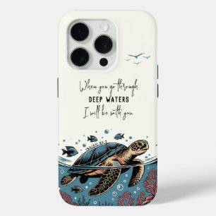 Funda Para iPhone 15 Pro Versículo bíblico personalizado Isaías 43:2 Regalo