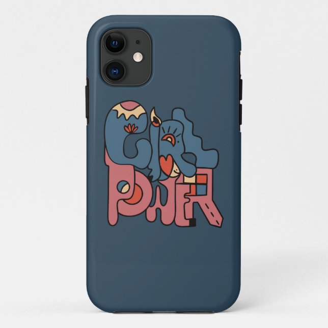 Funda De Case-Mate Para iPhone Versión oscura de Girl Power (Reverso)