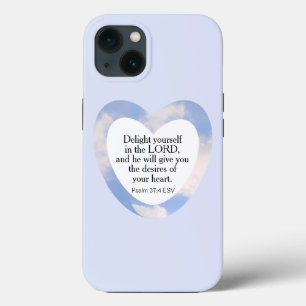 Funda Para iPhone 13 Verso de la Biblia Azul claro motivador y ascenden