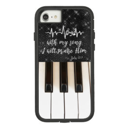 Funda Para iPhone 13 Verso de la Biblia con claves de piano