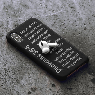 Funda Para iPhone X Verso de la Biblia de los proverbios negros modern