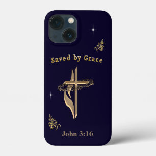Funda Para iPhone 13 Mini Verso de la Biblia salvado por Grace